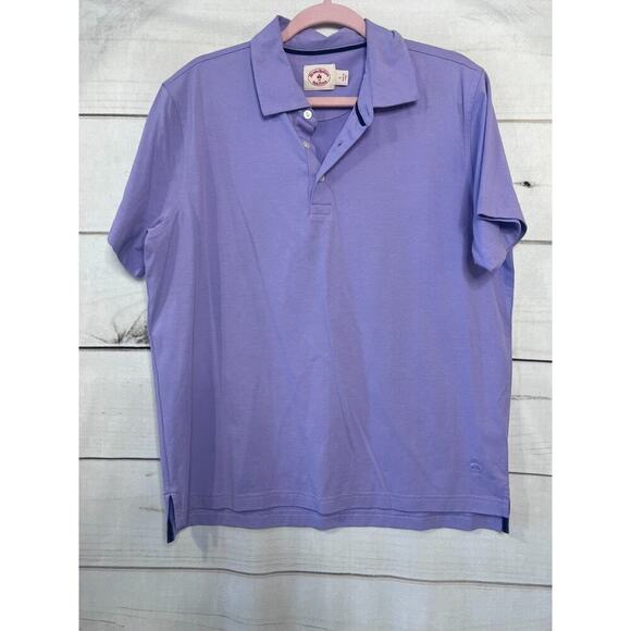Brooks Brothers Men Purple Polo Size LG Short Sleeve - Picture 1 of 5